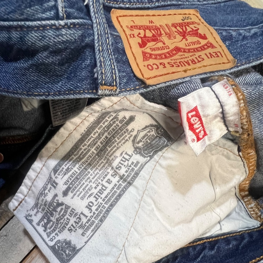 EUC [Levi's] Mid Rise Straight Leg Men's 501 Denim Blue Jeans 28X32 | Women's 6 - Picture 11 of 14
